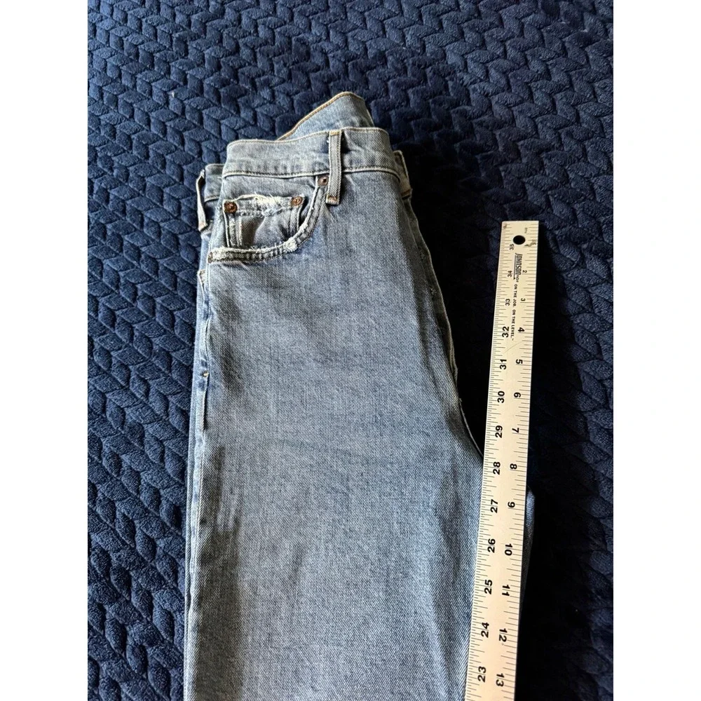 AGOLDE Women's Blue Denim Distressed Jean Ankle Button‎ Fly Size 25